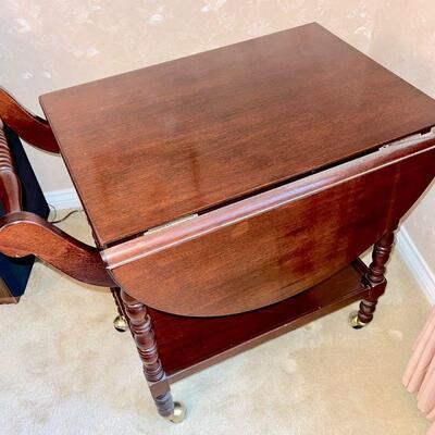 Lot 20  Drop Leaf RollingTea Cart 