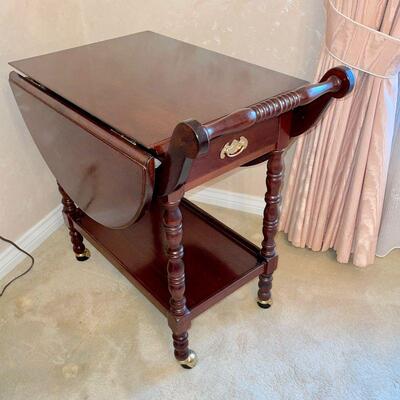 Lot 20  Drop Leaf RollingTea Cart 