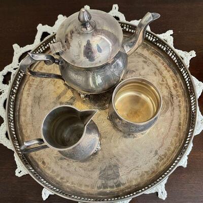 Lot 21   Silver Plate Tea Set