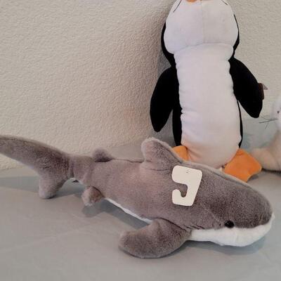 Lot 173: New Shark, Penguin and Seal Plush