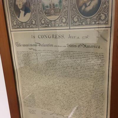Framed Declaration of Independence 
