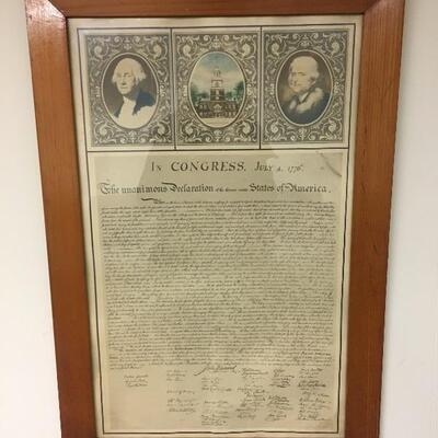 Framed Declaration of Independence 