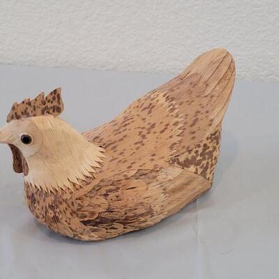 Lot 195:  Vintage Teak Bird and Hen