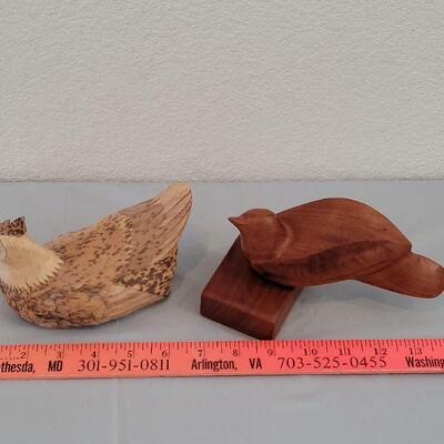 Lot 195:  Vintage Teak Bird and Hen