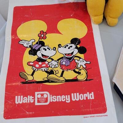 Lot 196: Walt Disney World Tote Bag and Vintage Plastic Bag and Minnie Mouse  Plushie 