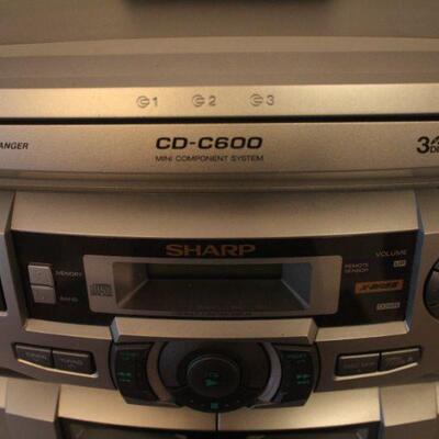 Lot #99: Sharp CD-C600 5 CD Drawer Mini Component System 