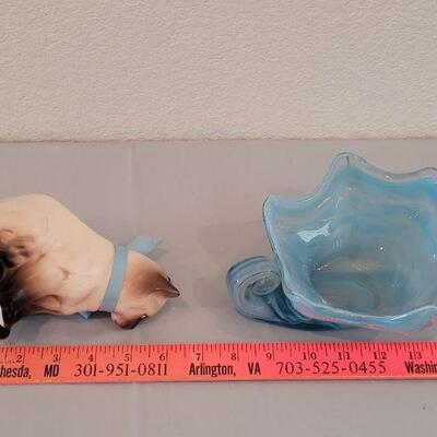 Lot 204: Siamese Napco Planter and Glass Dish 