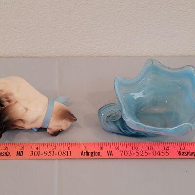 Lot 204: Siamese Napco Planter and Glass Dish 