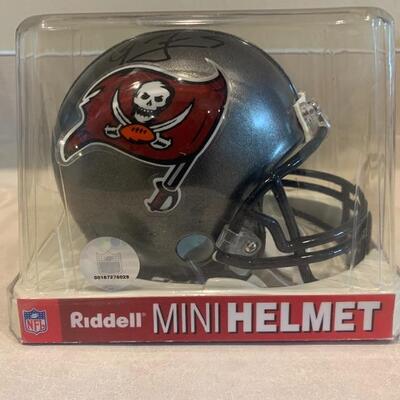 Signed Tampa bay buccaneers mini helmet 