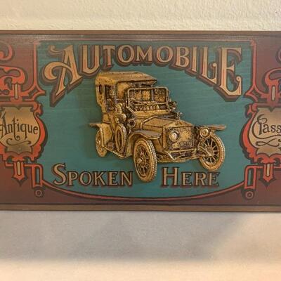 Vintage antique Automobile sign 