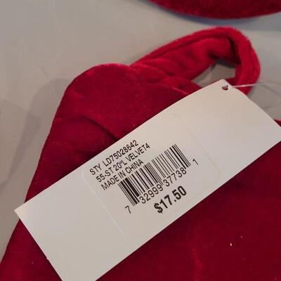 Lot 214: (5) New Red Velvet Stockings