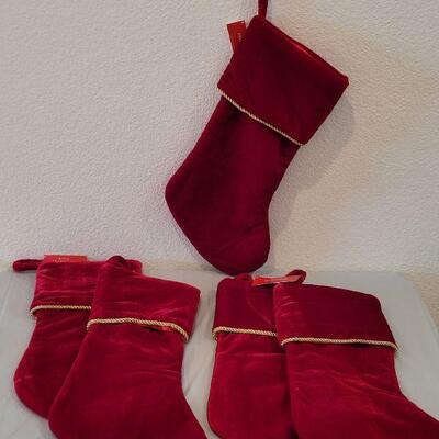 Lot 214: (5) New Red Velvet Stockings