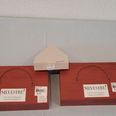 Lot 216: New (2) Silvestri Flower Hanging Deco and Christmas Tree Wood Deco 