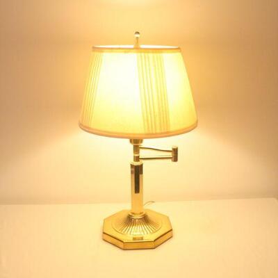 Lot #108: Vintage Brass Swivel Octagon Table Lamp