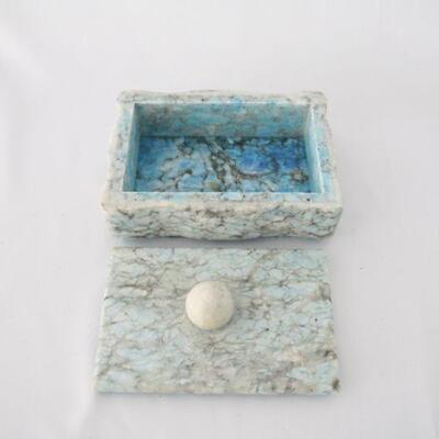 Lot #168: Marbled Stone Trinket Box 