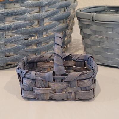 Lot 223: (3) Blue Baskets Lot