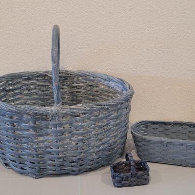 Lot 223: (3) Blue Baskets Lot