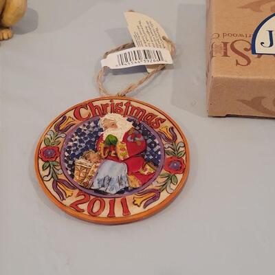 Lot 235: New Jim Shores Christmas Ornament and (2) unmarked Jim Shores Kitties 
