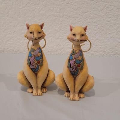 Lot 235: New Jim Shores Christmas Ornament and (2) unmarked Jim Shores Kitties 