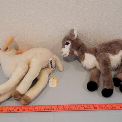 Lot 242: (2) New Baby Ram and Baby Deer Plushies 