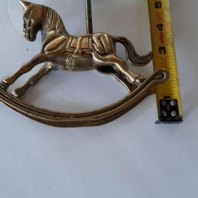 Vintage Brass Rocking Horse Candle