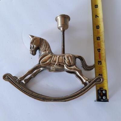Vintage Brass Rocking Horse Candle