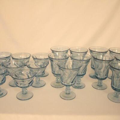 Lot #120: Fostoria Jamestown Light Ice Blue Stemware Set