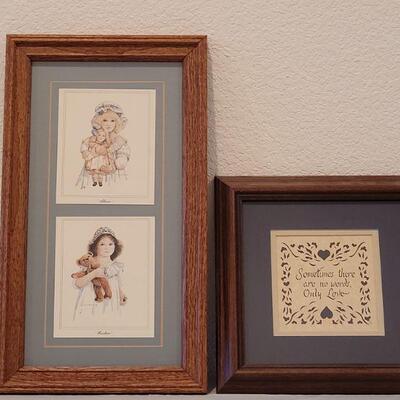 Lot 253: Scissor Cut Framed Design and (2) Little Girls/Dolls Deco 