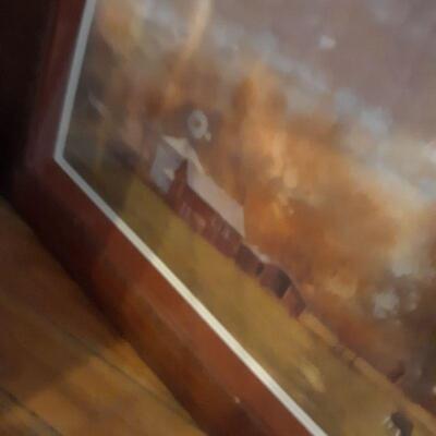 Farm Picture with wood frame