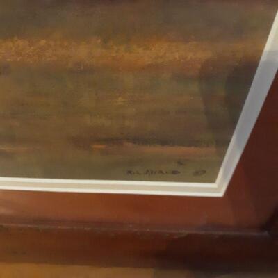 Farm Picture with wood frame