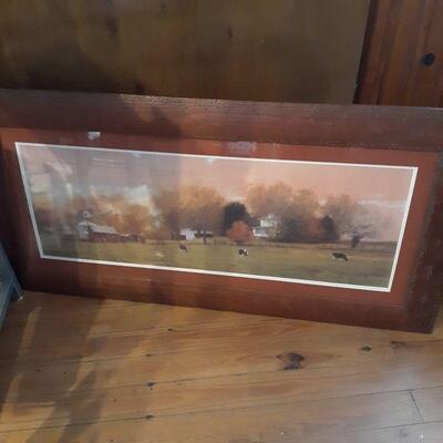Farm Picture with wood frame