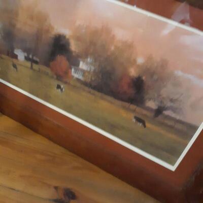 Farm Picture with wood frame
