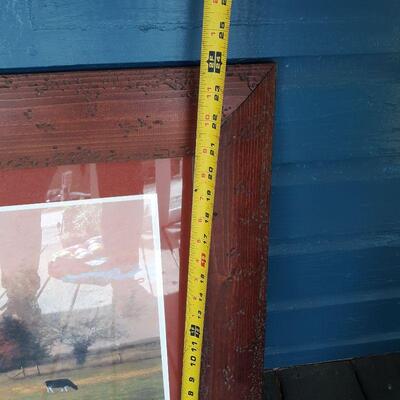 Farm Picture with wood frame