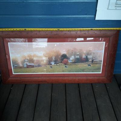 Farm Picture with wood frame