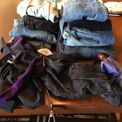 B416 - (9) Pairs of Skinny Jeans, 2 Pairs Workout, Zelda Velvet Jacket, Northland Sweater