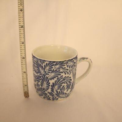 Lot #126: Vintage Pier One Porcelain Blue Floral Coffee Mugs 