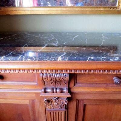 BR362 - English Buffet/Sideboard with Marble Top 