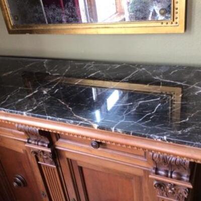 BR362 - English Buffet/Sideboard with Marble Top 