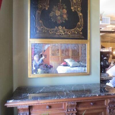 BR363 - Antiqued Mirror Below & Painting Above