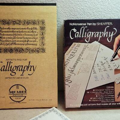 Lot 258: Vintage Calligraphy Set w/ Pen and Paper