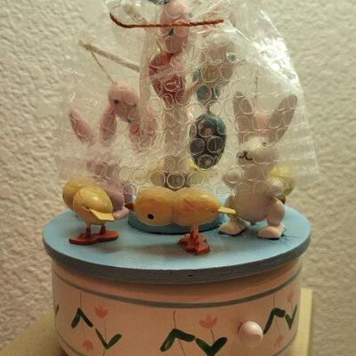 Lot 264: Vintage Wood Holiday Carousel 