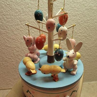Lot 264: Vintage Wood Holiday Carousel 