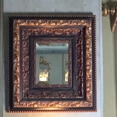BR364 - Heavy Wood Framed Beveled Mirror 