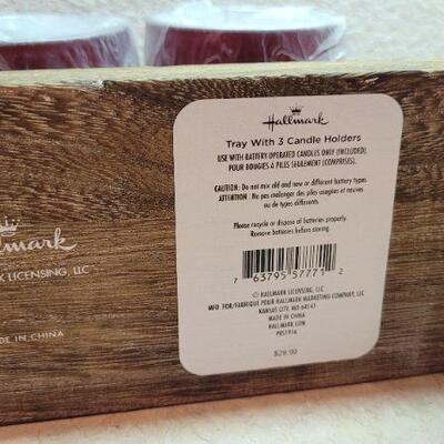Lot 280: Hallmark Tray Candle Holder w/ Candles UNUSED
