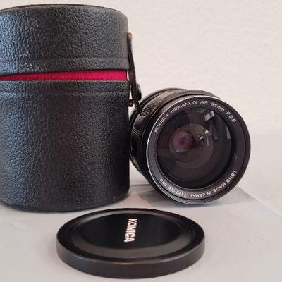 Lot 326: Vintage KONICA 35MM Lens F2.8 w/ Case