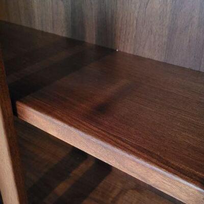 Lot 335: #1 Tall 3-Tier Display Cabinet w/ Sliding Doors 80" Ã— 33.5" Ã— 13.5"