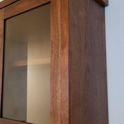 Lot 336: #2 Tall Vintage 3-Tier Display Cabinet w/ Sliding Doors 80" Ã— 33.5" Ã— 13.5"