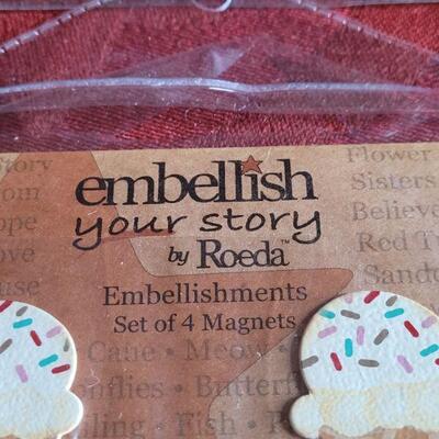 Lot 351: New (4) Packages of Embellish Magnets