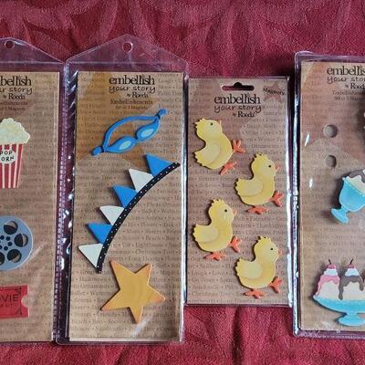 Lot 358: New (4) Packages of Embellish Magnets 