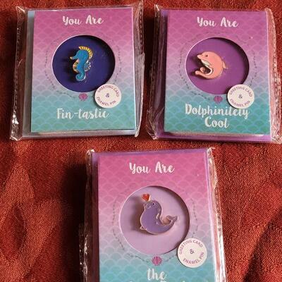 Lot 360: (3) New Encouraging Greeting Cards with Pins